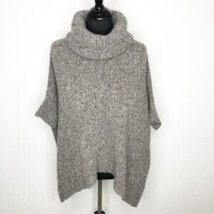 Theory Liesele Granito gray taupe knit turtleneck wool cashmere sweater Small